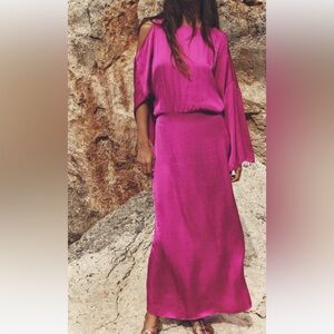 NWT Zara Pink Satin Dress 🩷